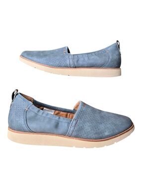 Cobb Hill Womens Navy Blue Leather Suede Laci Everyday Slip On Shoes Size 7